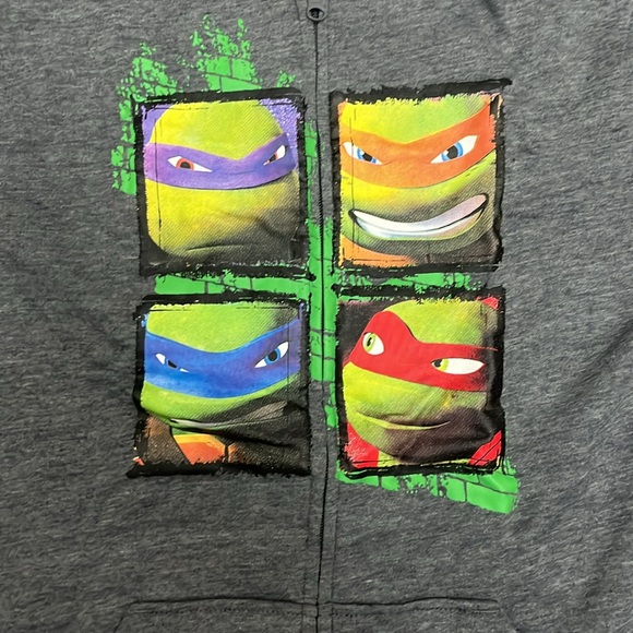 TMNT Classic Full Zip Sweater with Hoodie Juniors Large NEW - Picture 3 of 10